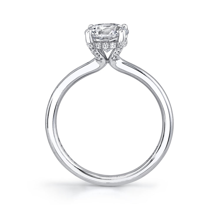 Round Cut Hidden Halo Engagement Ring - Melany