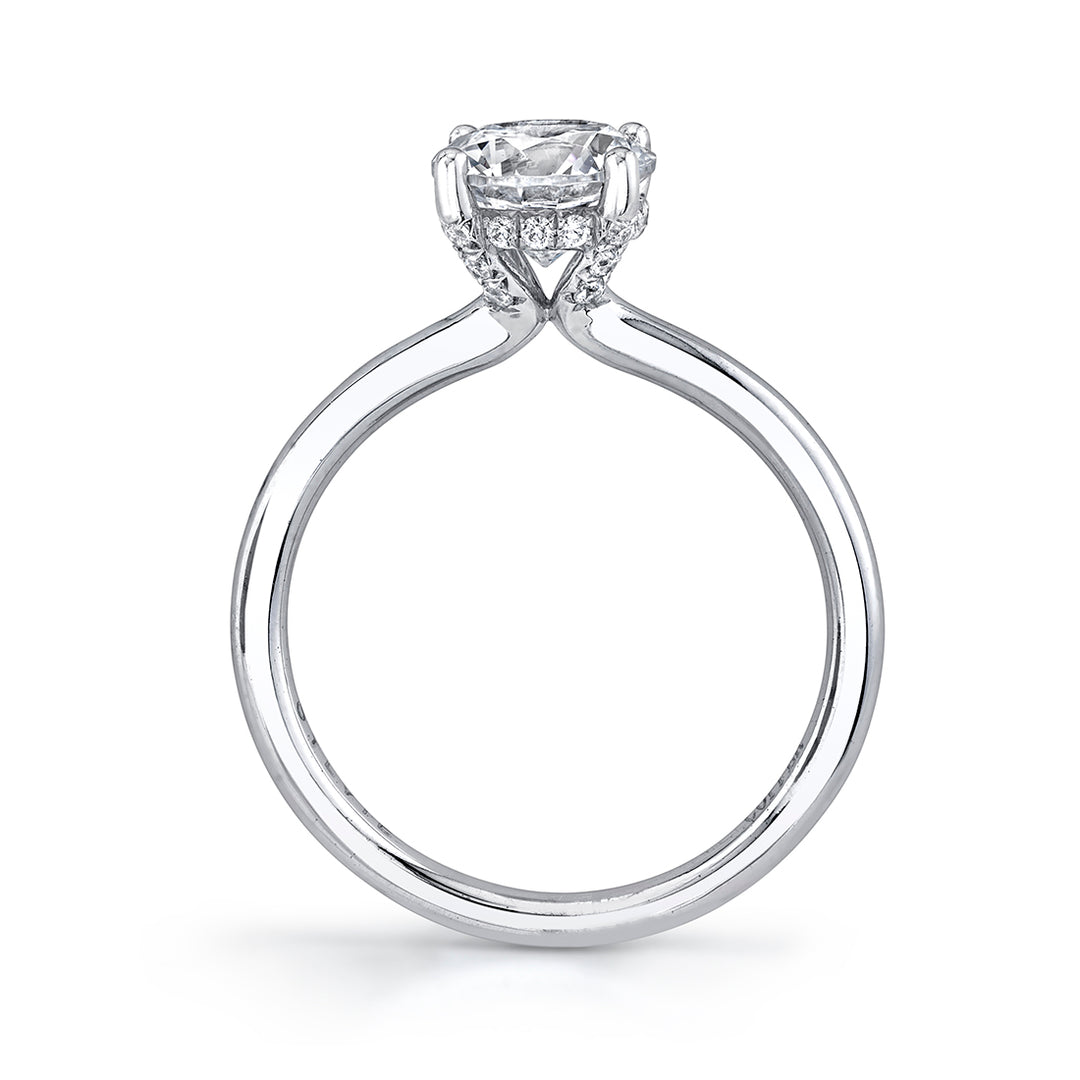 Radiant Cut Hidden Halo Engagement Ring - Melany