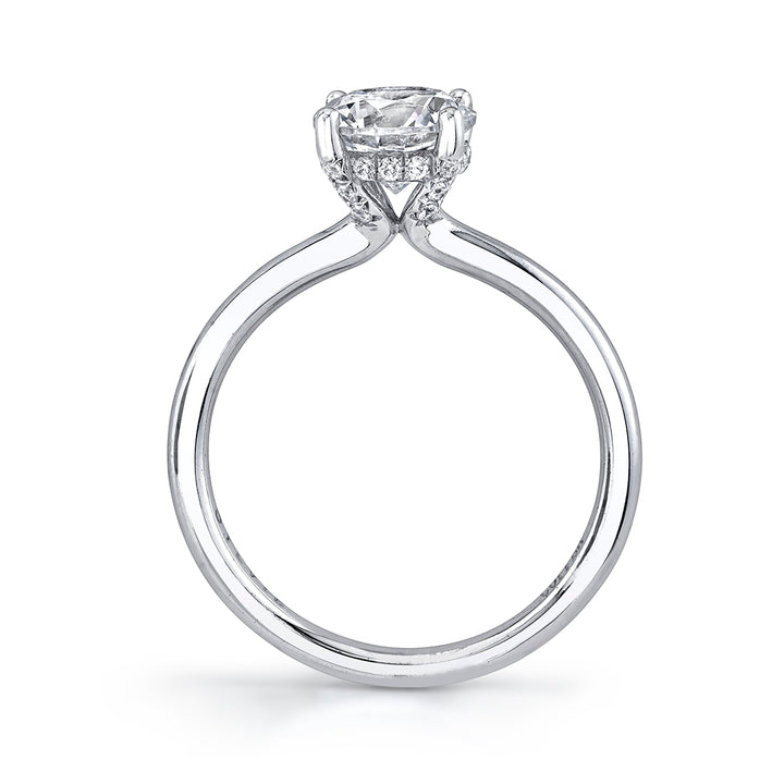 Radiant Cut Hidden Halo Engagement Ring - Melany