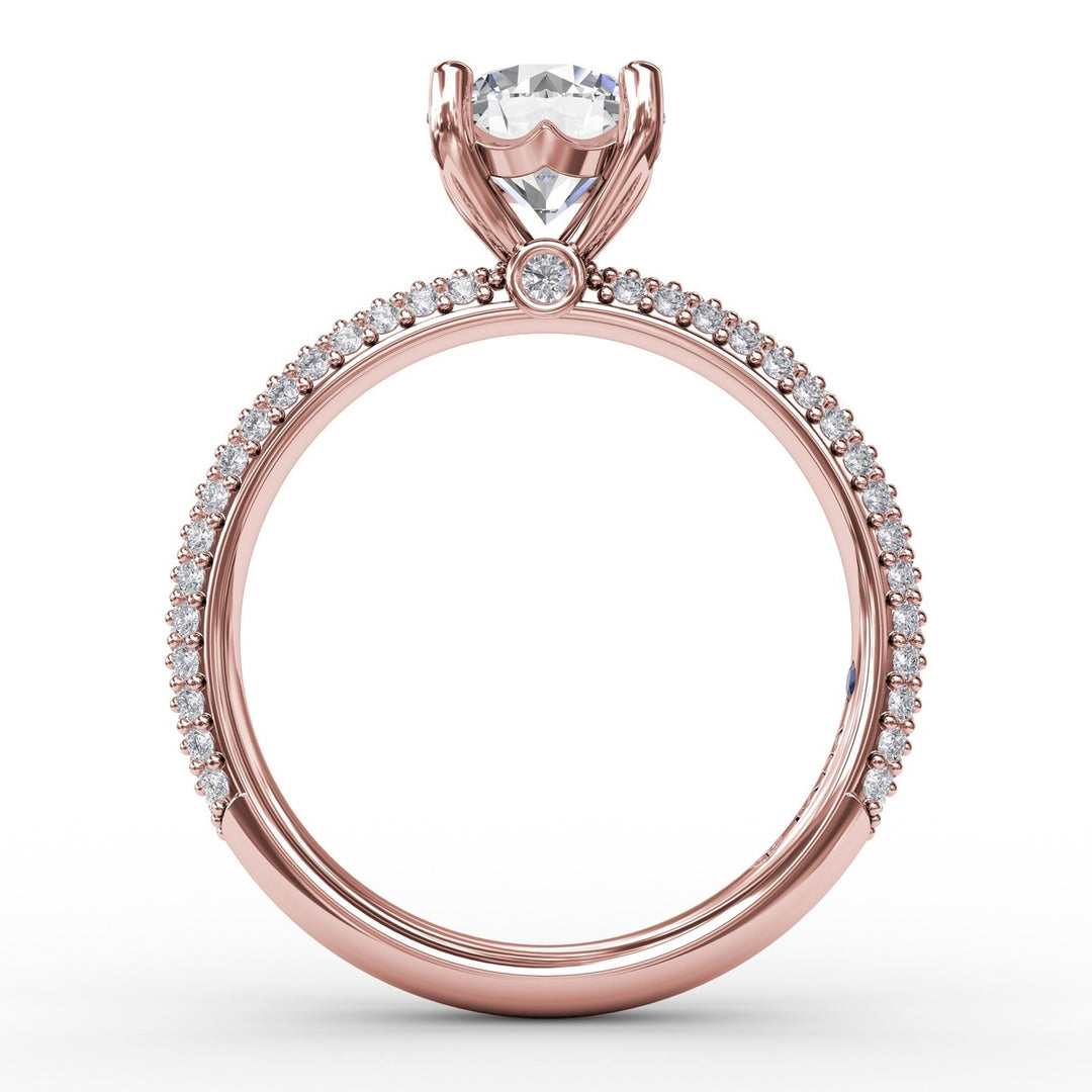 Classic Solitaire Engagement Ring With Seamless Pav? Band