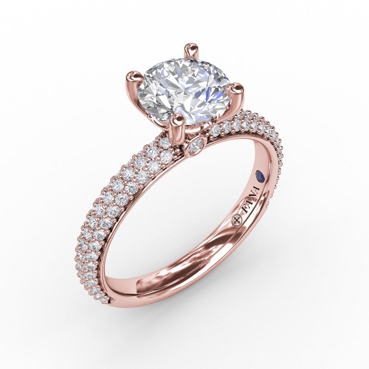 Classic Solitaire Engagement Ring With Seamless Pav? Band