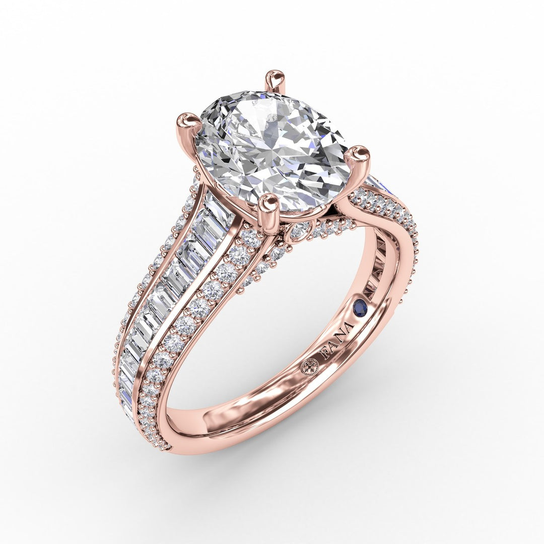Striking Baguette and Pav? Engagement Ring