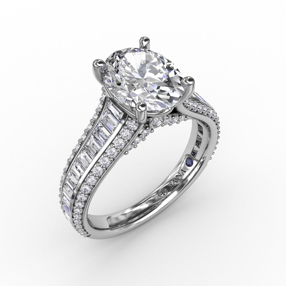 Striking Baguette and Pav? Engagement Ring