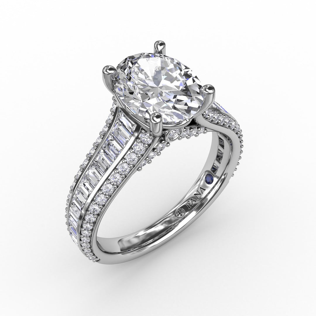 Striking Baguette and Pav? Engagement Ring