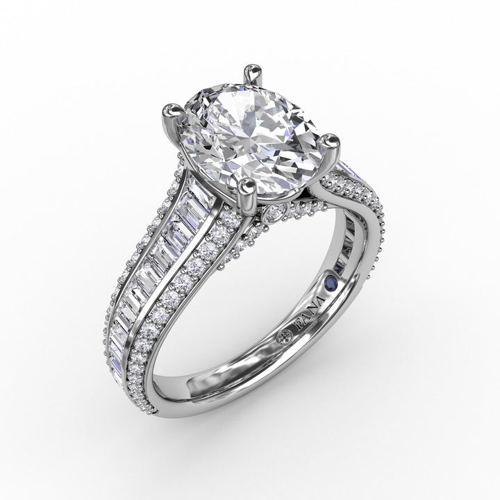 Striking Baguette and Pav? Engagement Ring