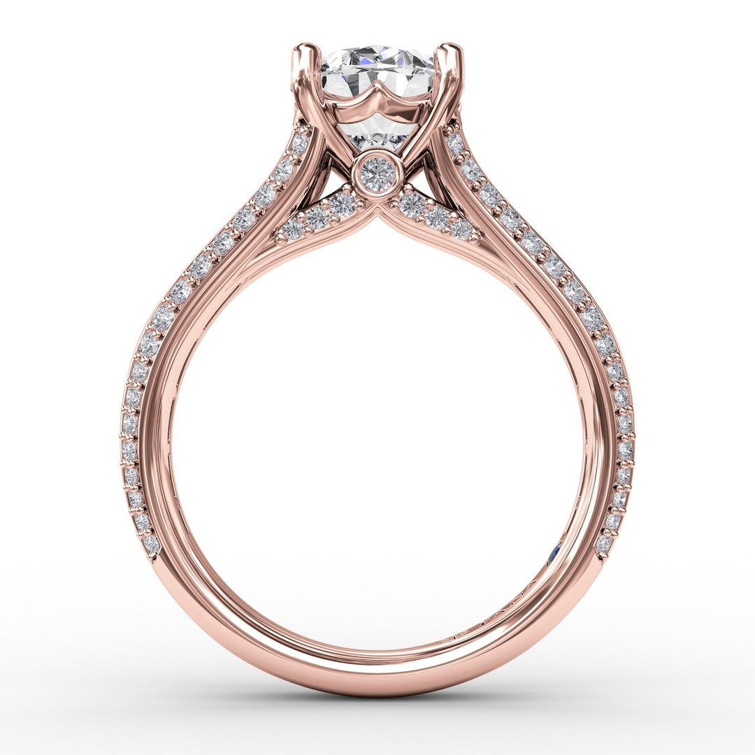 Striking Baguette and PavÃ© Engagement Ring