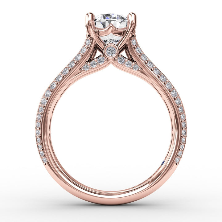 Striking Baguette and PavÃ© Engagement Ring