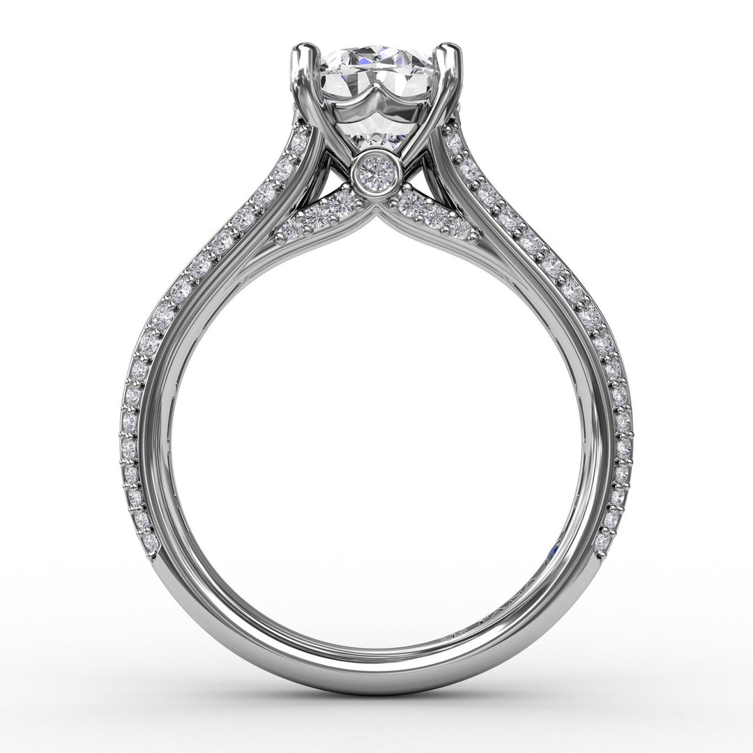 Striking Baguette and PavÃ© Engagement Ring