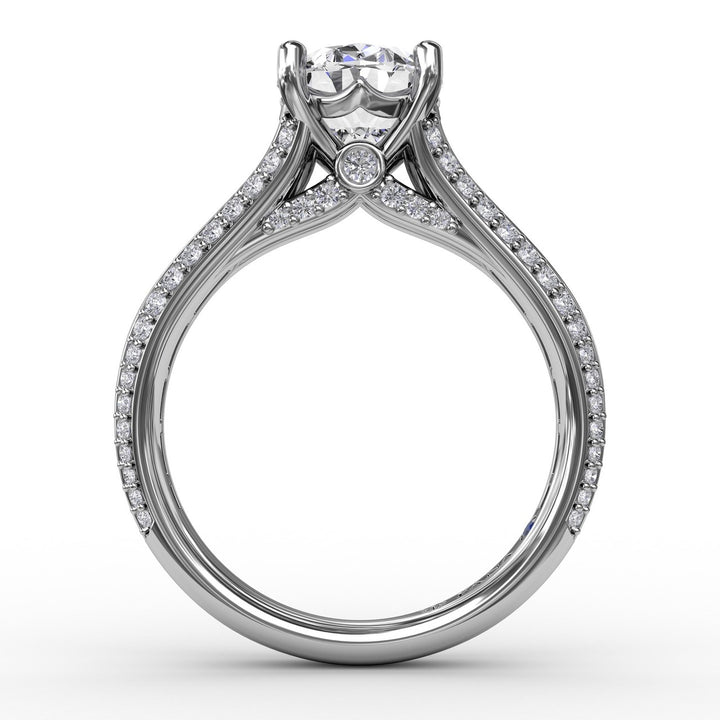 Striking Baguette and PavÃ© Engagement Ring