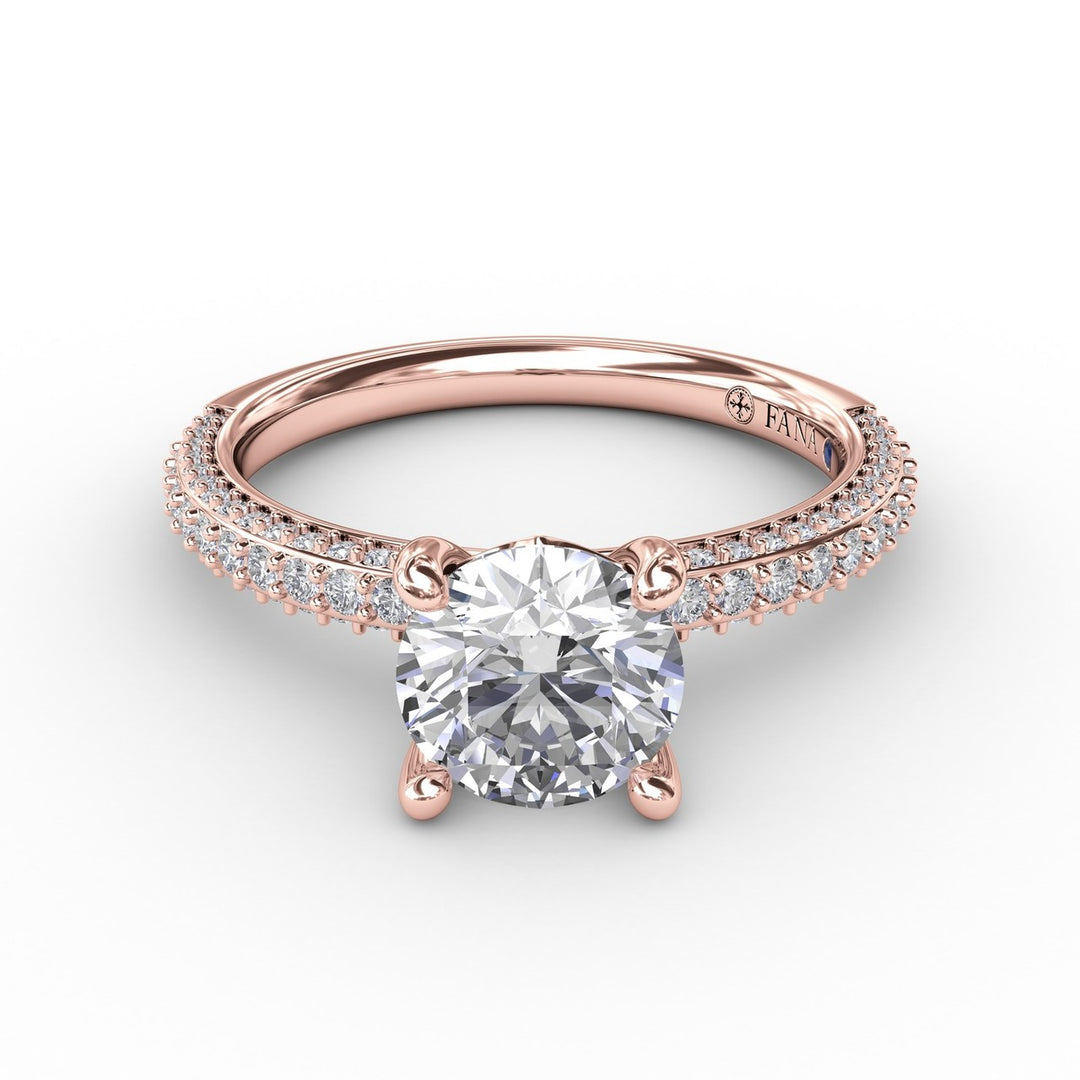 Classic Solitaire Engagement Ring With Flawless Pav? Band