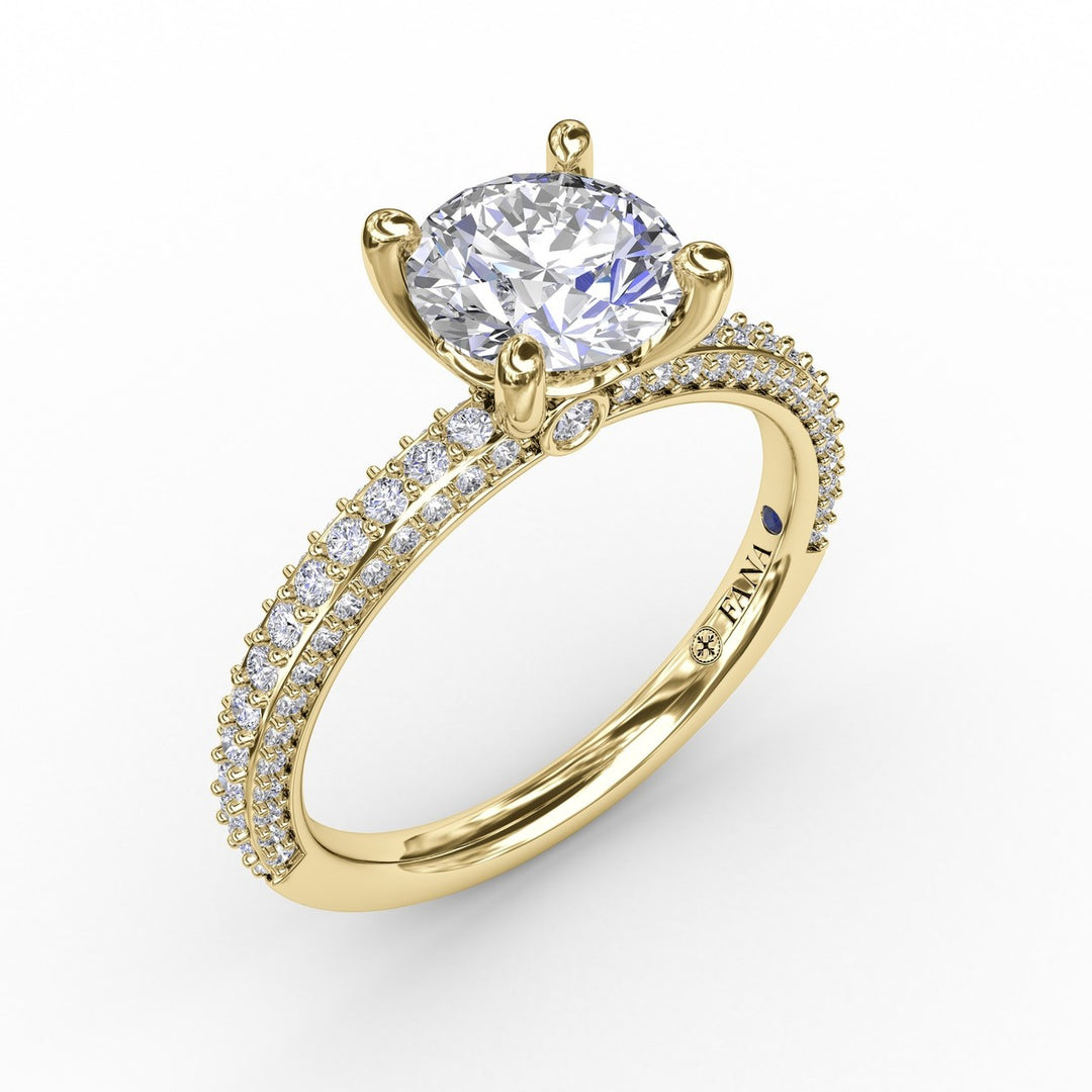 Classic Solitaire Engagement Ring With Flawless Pav? Band