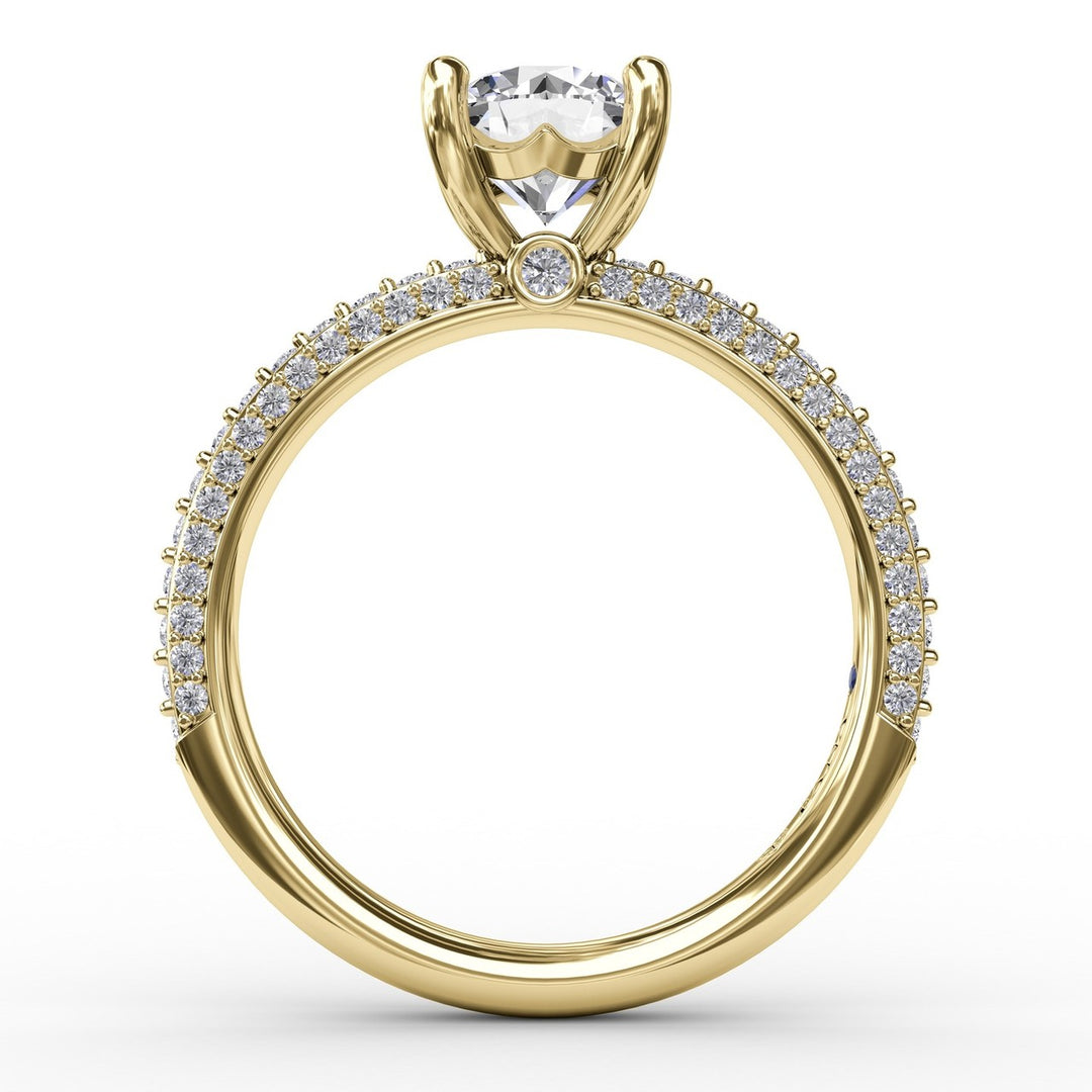 Classic Solitaire Engagement Ring With Flawless Pav? Band