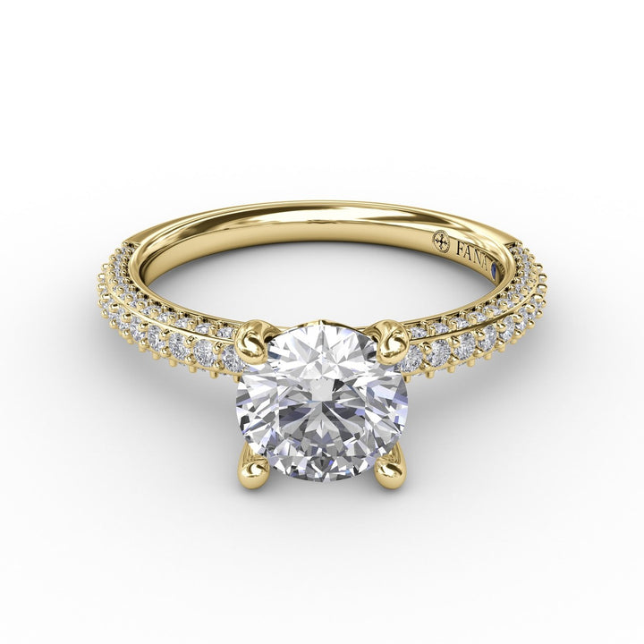 Classic Solitaire Engagement Ring With Flawless Pav? Band