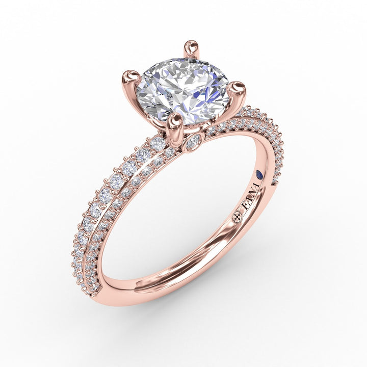 Classic Solitaire Engagement Ring With Flawless Pav? Band