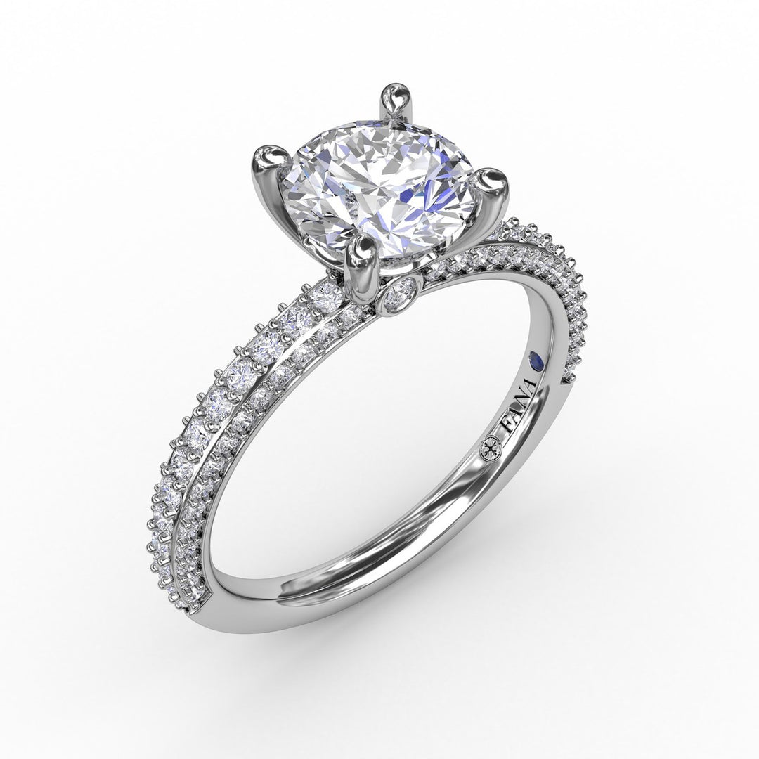 Classic Solitaire Engagement Ring With Flawless Pav? Band