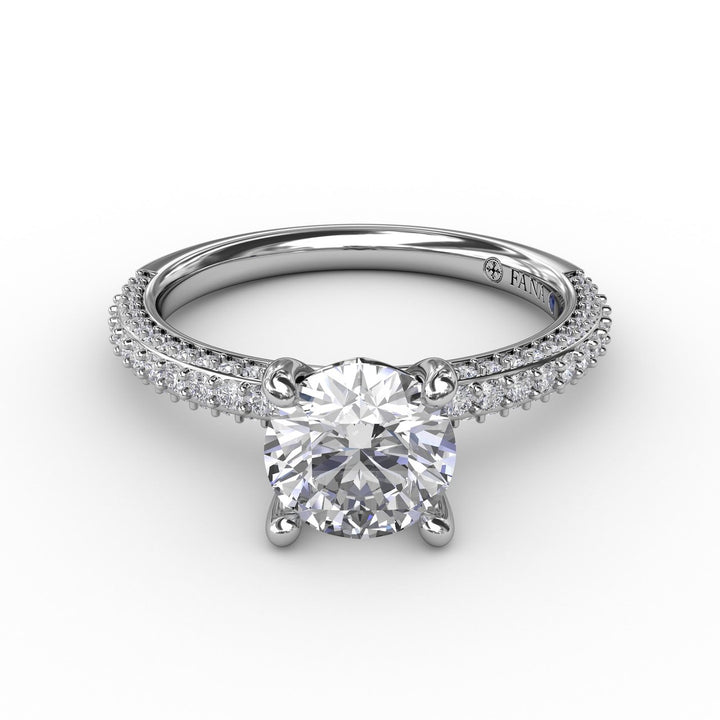 Classic Solitaire Engagement Ring With Flawless Pav? Band