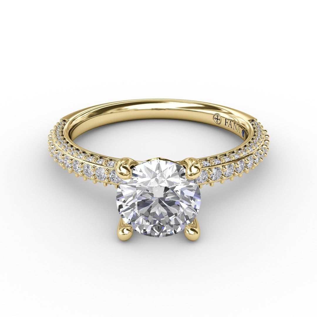 Classic Solitaire Engagement Ring With Flawless Pav? Band