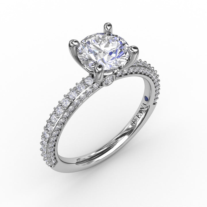 Classic Solitaire Engagement Ring With Flawless Pav? Band