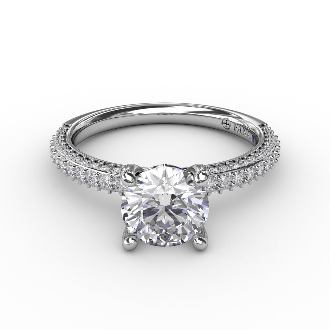 Classic Solitaire Engagement Ring With Flawless Pav? Band