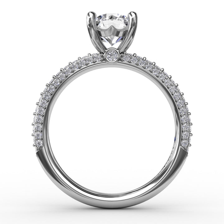 Classic Solitaire Engagement Ring With Flawless Pav? Band