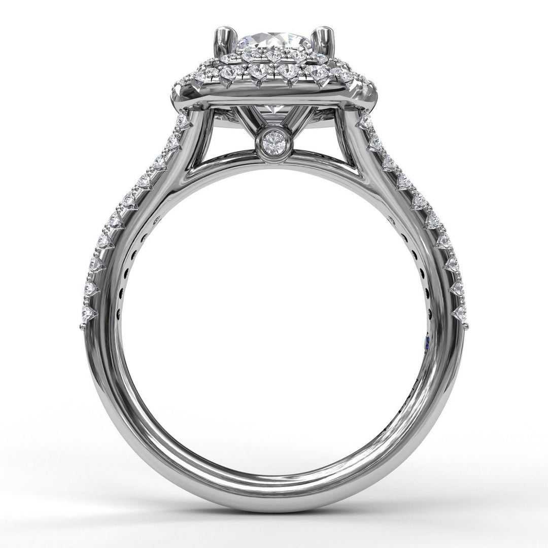 Elegant Double Halo Engagement Ring