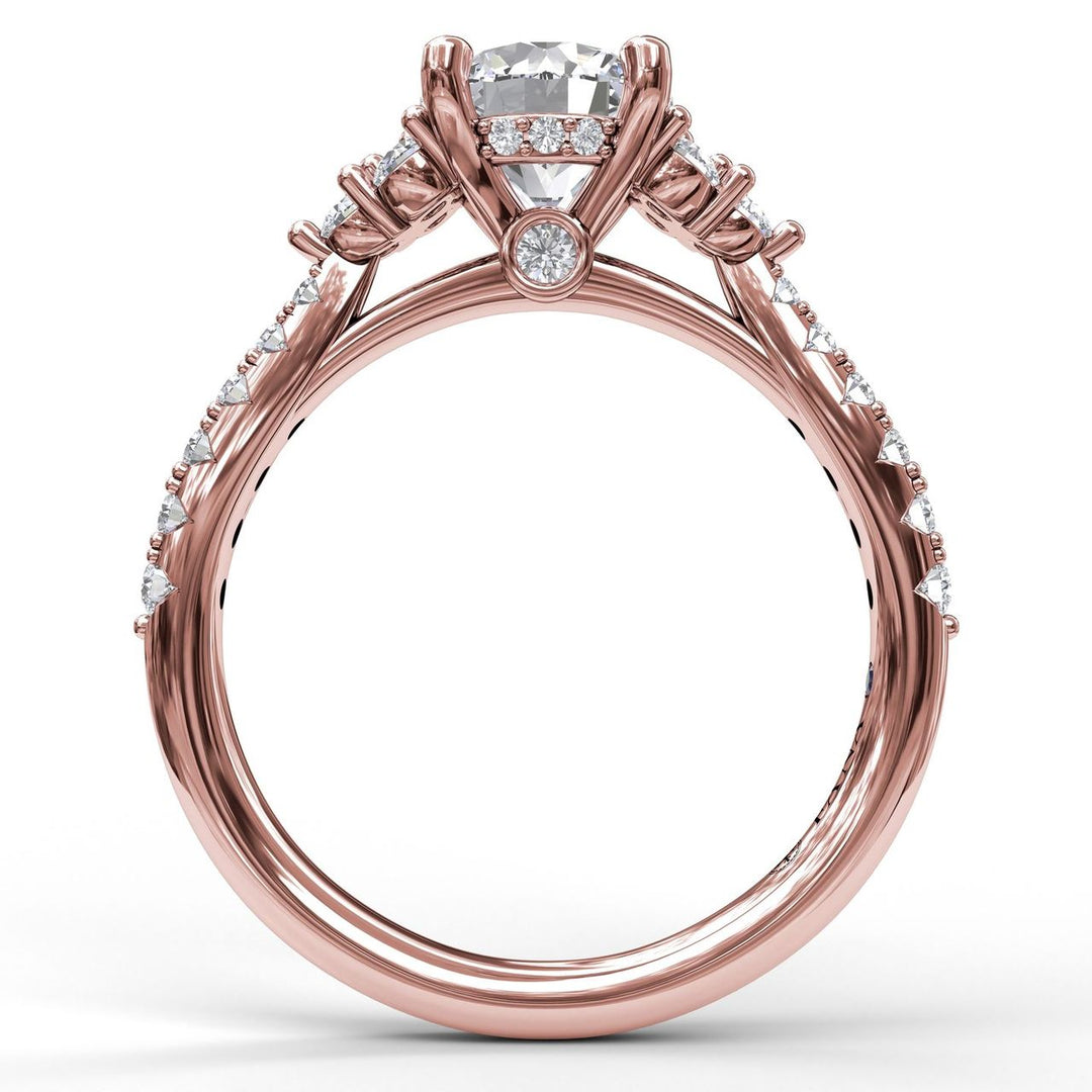 Modern Three Stone Engagement Ring