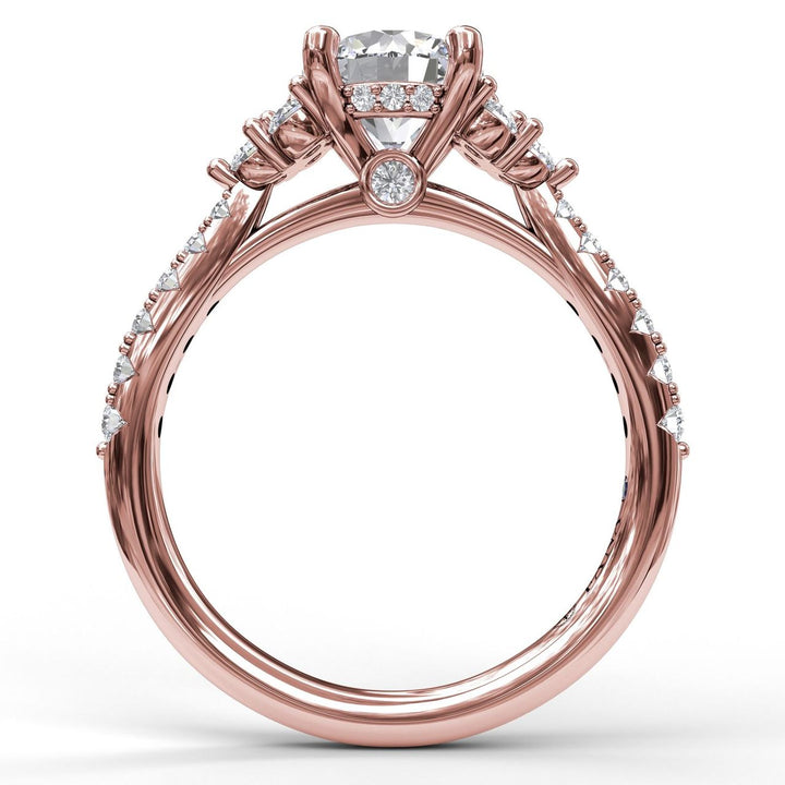 Modern Three Stone Engagement Ring