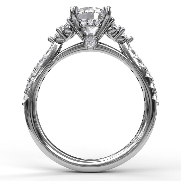 Modern Three Stone Engagement Ring