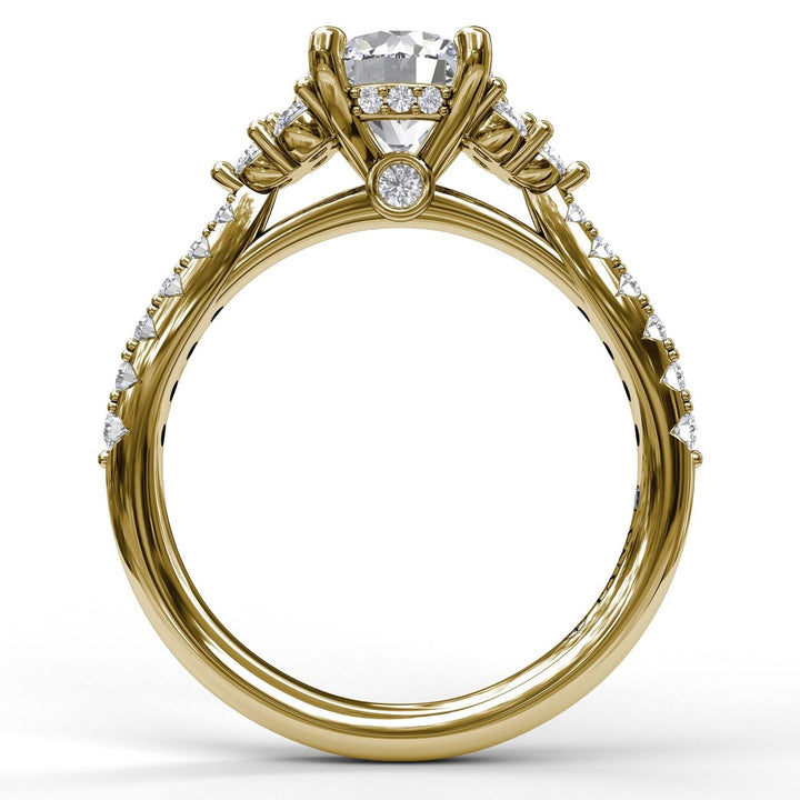Modern Three Stone Engagement Ring