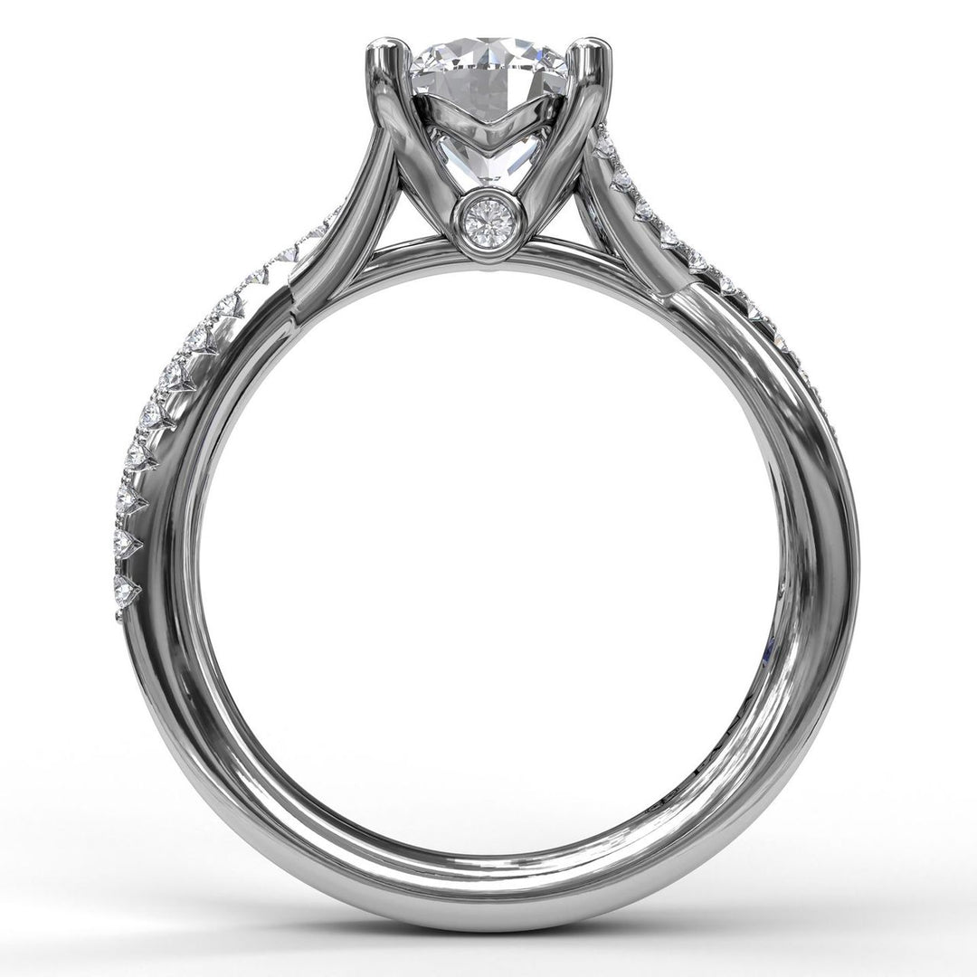 Alternating Diamond Twist Engagement Ring