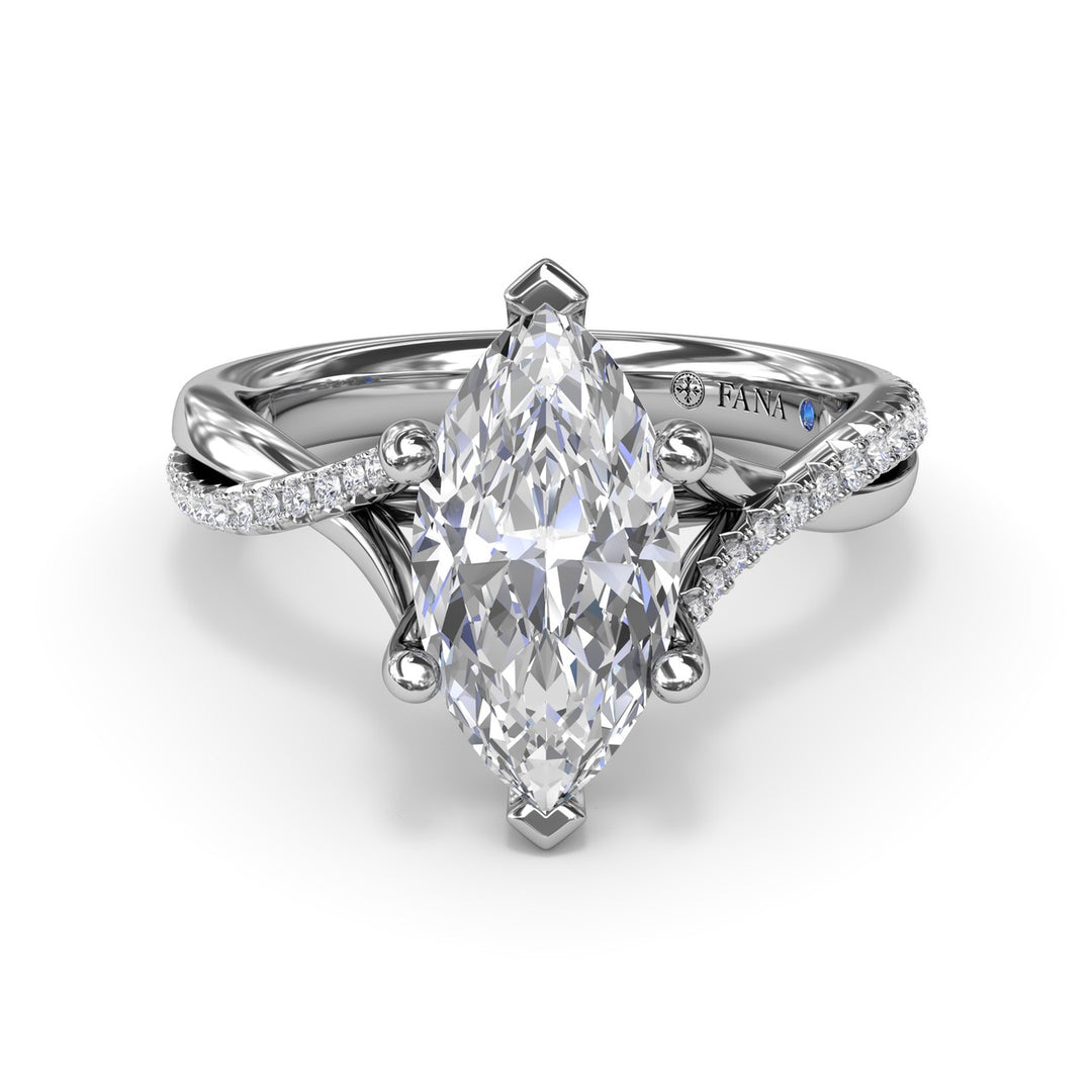 Alternating Diamond Twist Engagement Ring