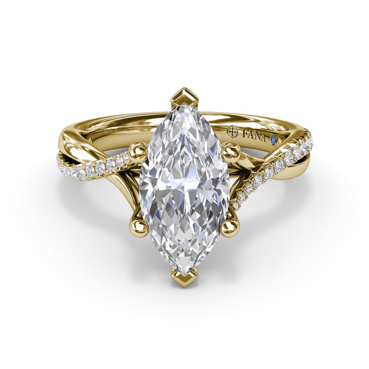Alternating Diamond Twist Engagement Ring