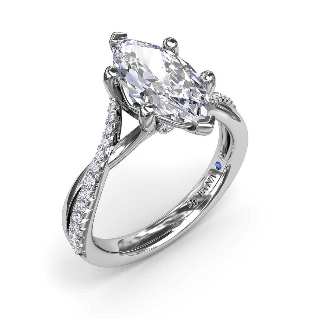 Alternating Diamond Twist Engagement Ring