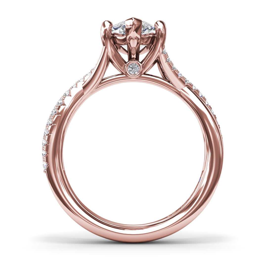 Alternating Diamond Twist Engagement Ring