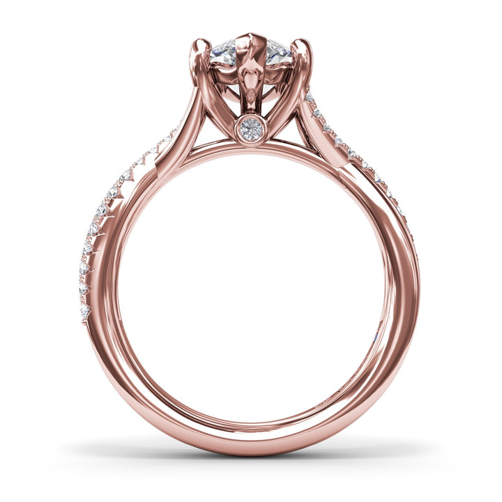 Alternating Diamond Twist Engagement Ring