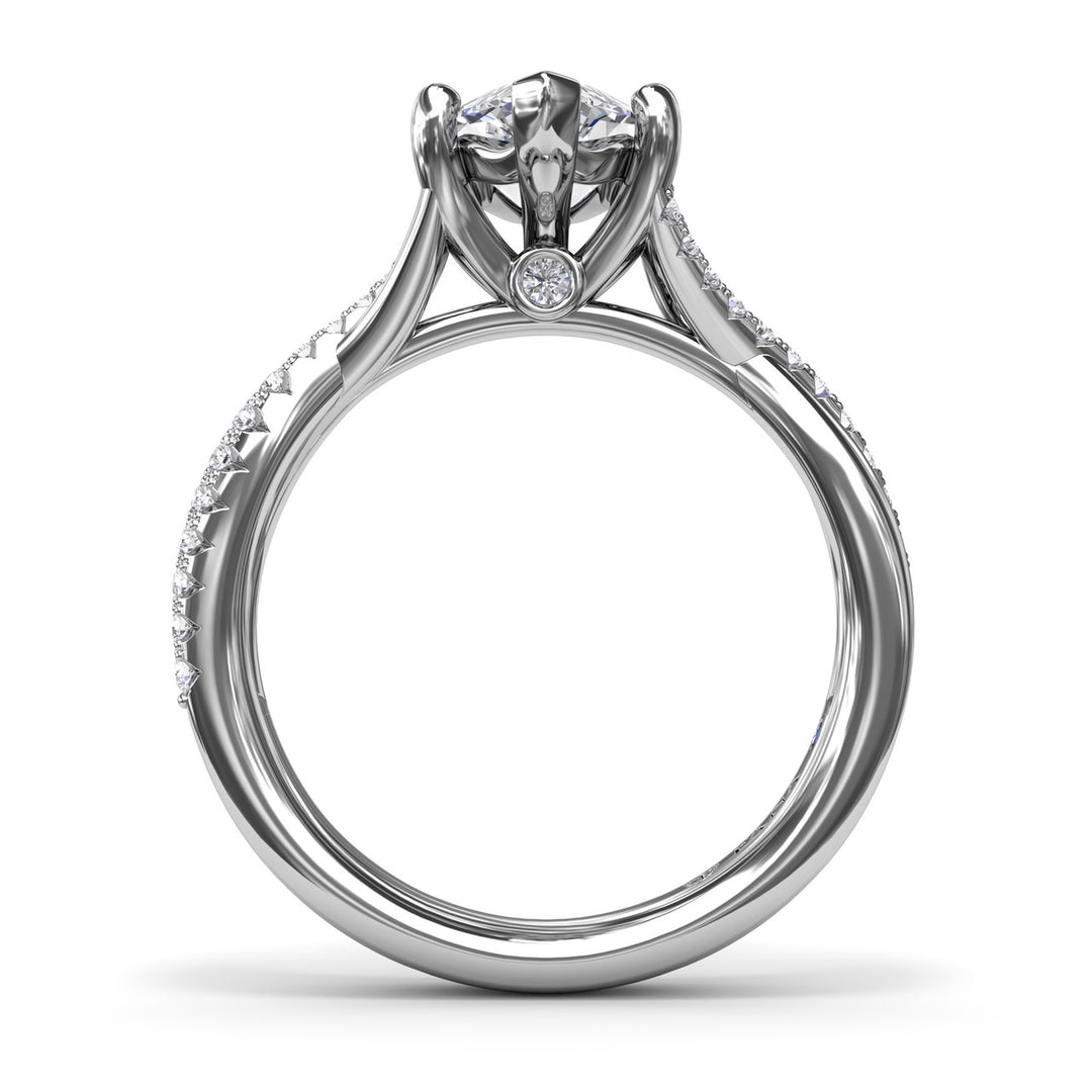 Alternating Diamond Twist Engagement Ring
