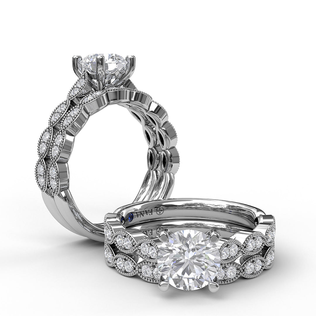 Vintage Marquise Accent Engagement Ring