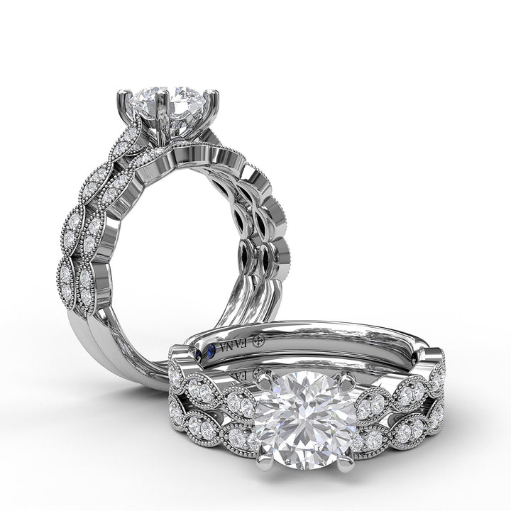 Vintage Marquise Accent Engagement Ring