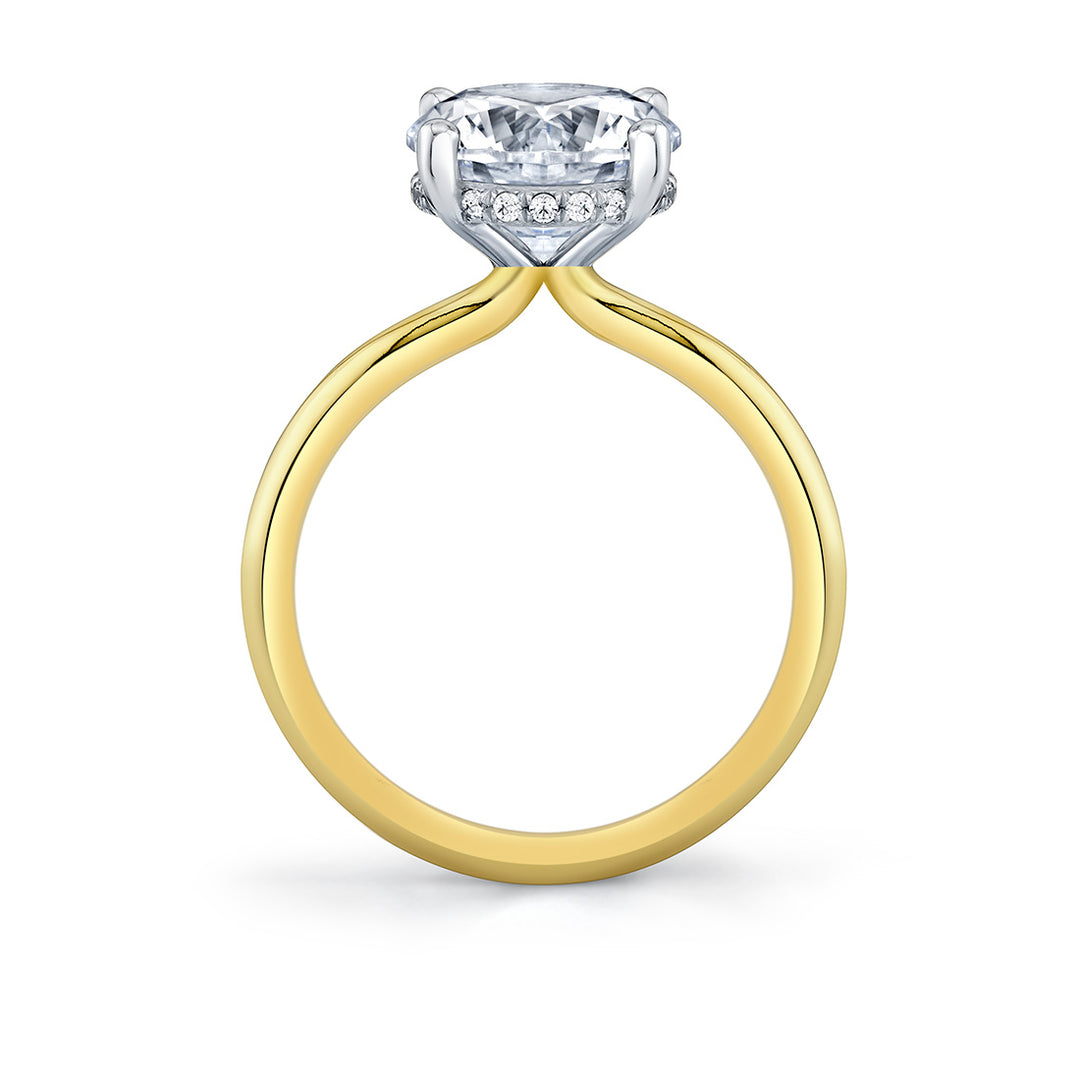 Round Cut Solitaire Hidden Halo Engagement Ring - Feyre