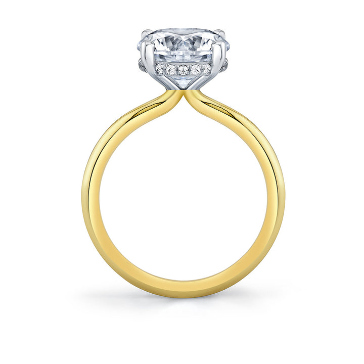 Round Cut Solitaire Hidden Halo Engagement Ring - Feyre