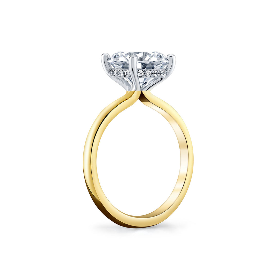 Round Cut Solitaire Hidden Halo Engagement Ring - Feyre