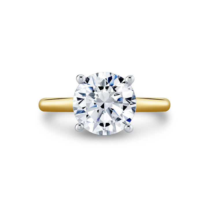 Round Cut Solitaire Hidden Halo Engagement Ring - Feyre