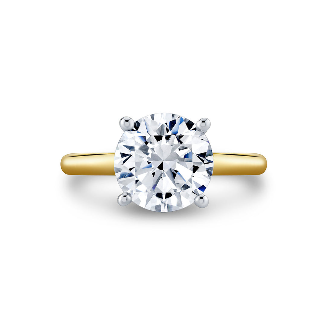 Round Cut Solitaire Hidden Halo Engagement Ring - Feyre