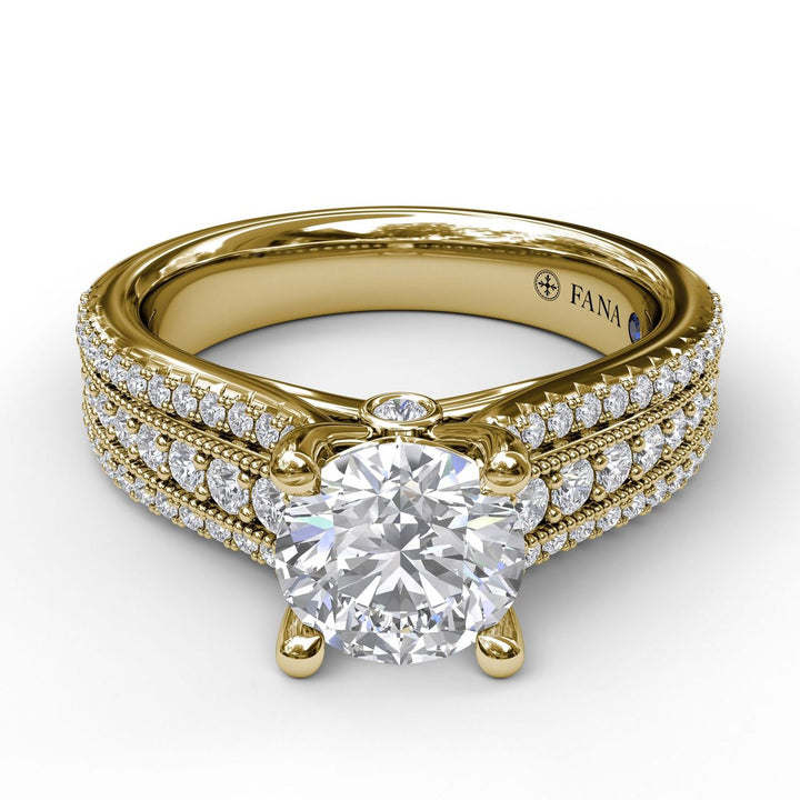 Three Row Stepped Engagement Ring
