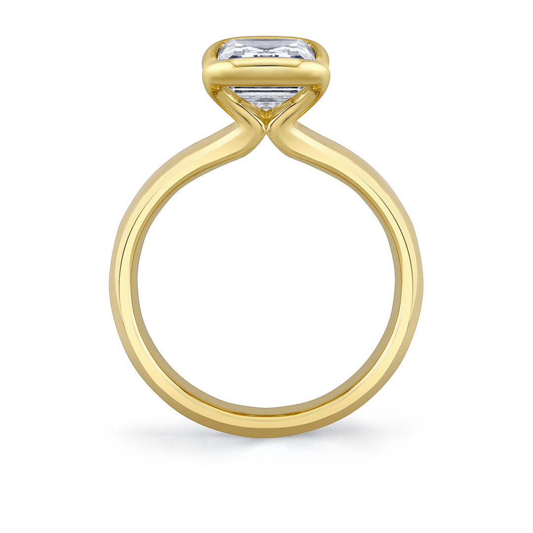 Shell Auranova Sirena Half Bezel Solitaire Engagement Ring - Aureline