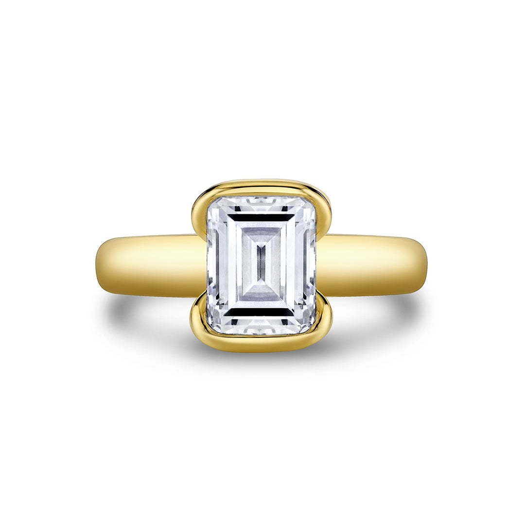 Shell Auranova Sirena Half Bezel Solitaire Engagement Ring - Aureline