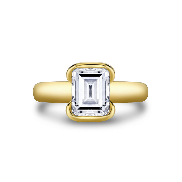 Shell Auranova Sirena Half Bezel Solitaire Engagement Ring - Aureline