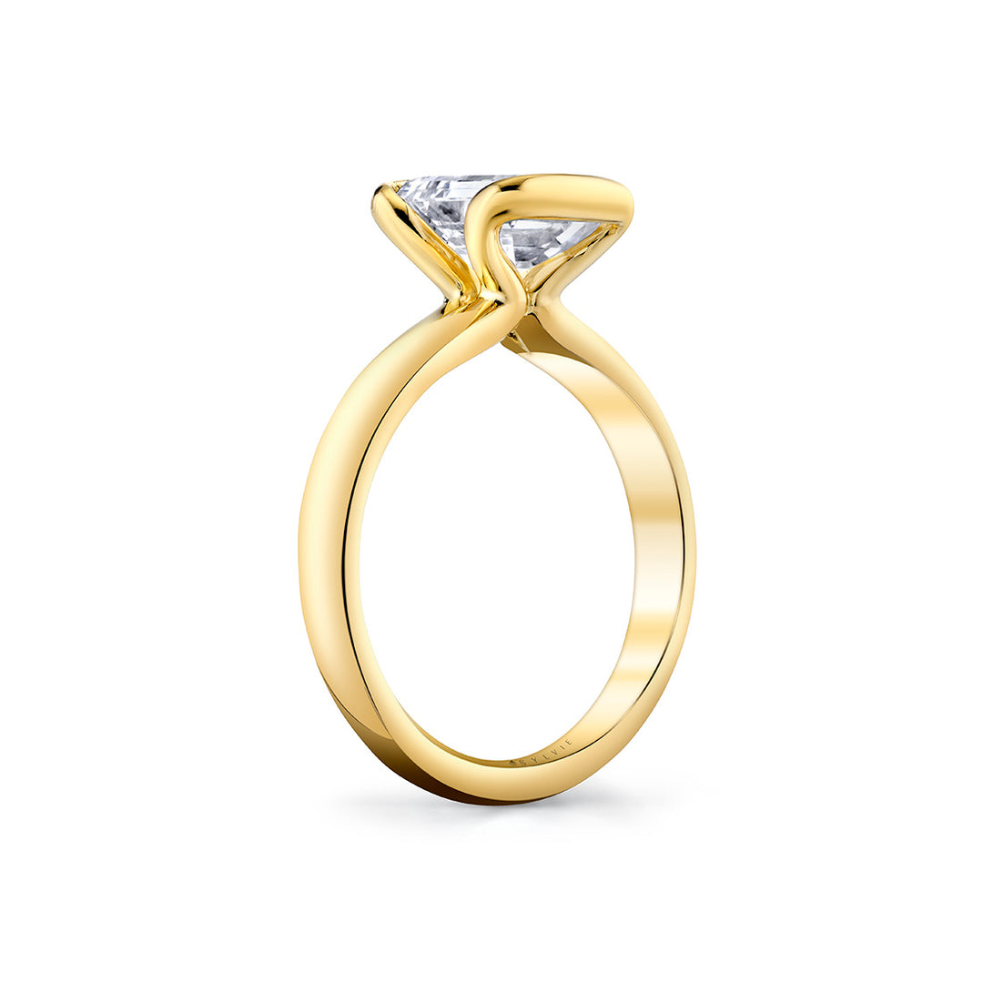 Shell Auranova Sirena Half Bezel Solitaire Engagement Ring - Aureline