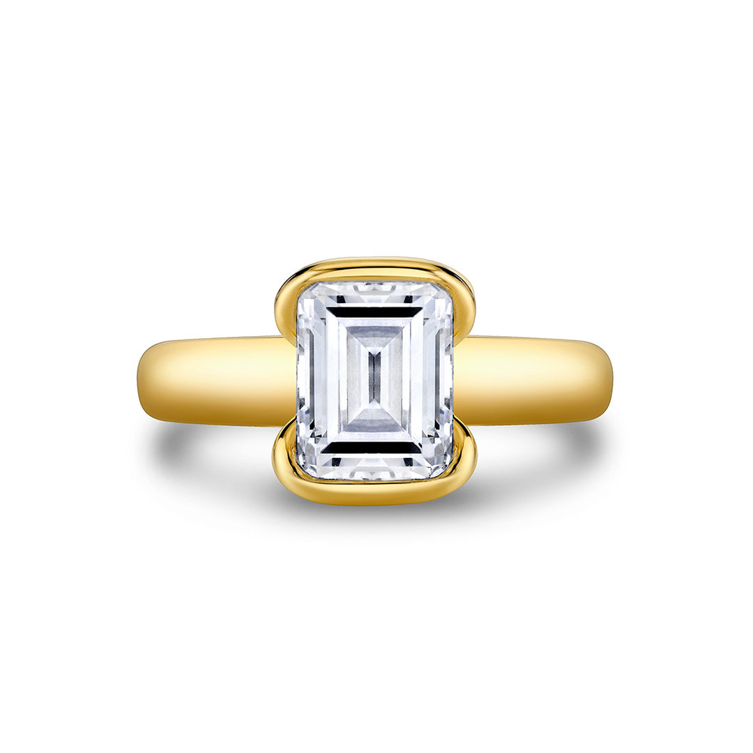 Shell Auranova Sirena Half Bezel Solitaire Engagement Ring - Aureline