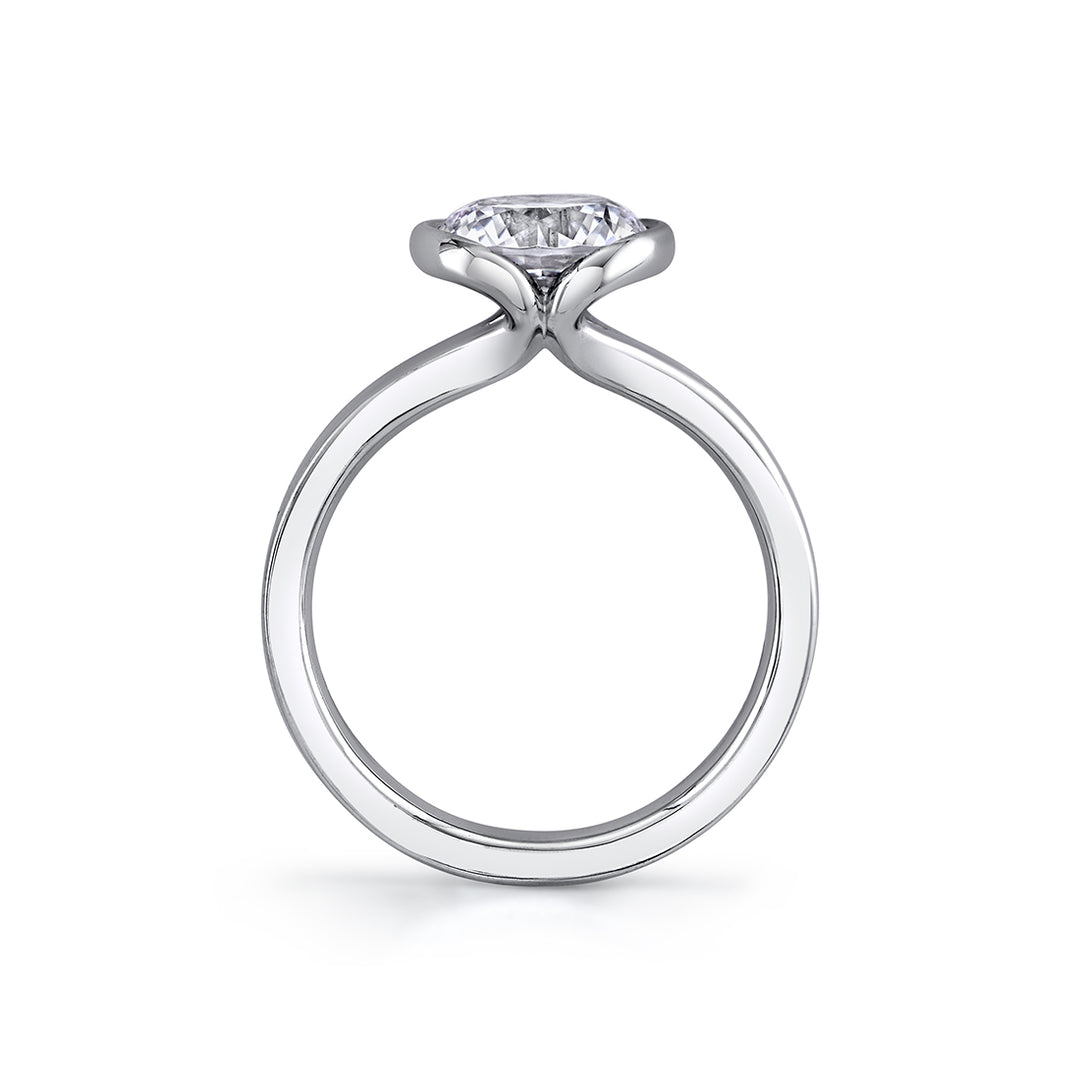 Shell Auranova Vista Half Bezel Solitaire Engagement Ring - Jaci